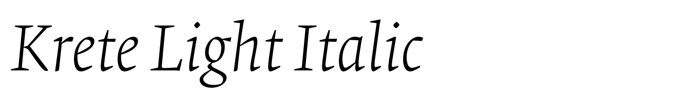 Krete Light Italic